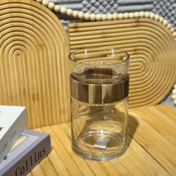 Medium Wooden & Glass Vase